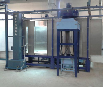 Powder coating spray booth with Rotary cyclone